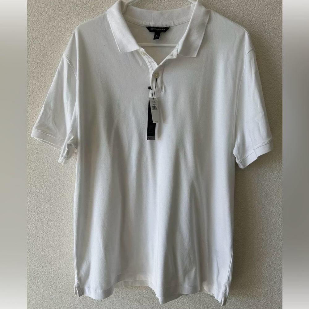 NWT Men’s Banana Republic Dress Polo L White